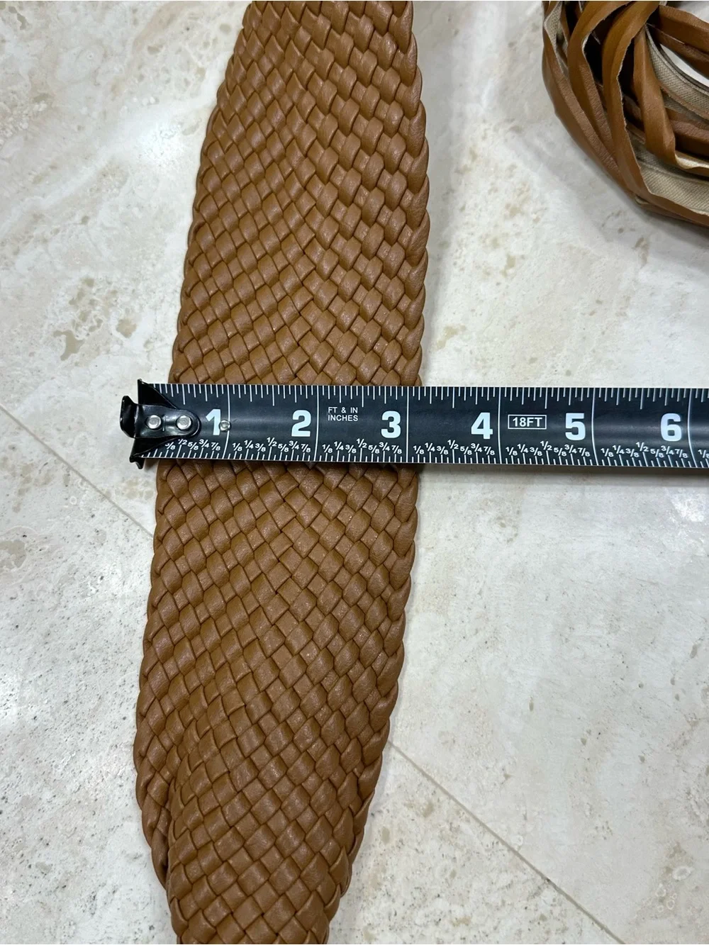Woven Faux Leather Waist Belt in Cognac🌸